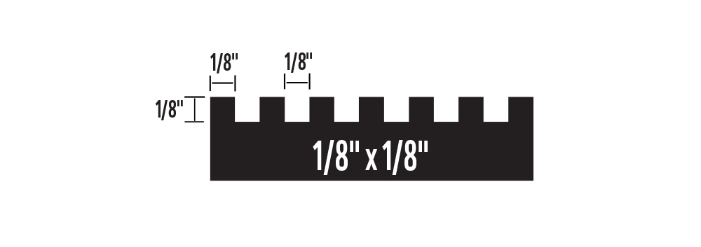3 x 3 mm square-notch